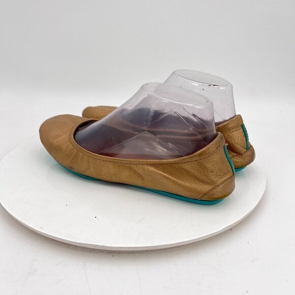 Tieks By Gavrieli Women Size 8 Brown Teal Leather Slip On Ballet Flat Shoes - Picture 7 of 13